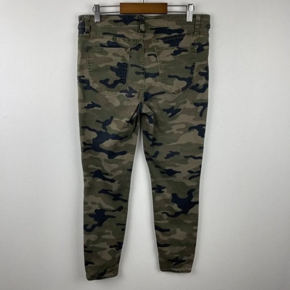 Gap Camo Jeggings Womens Size 29 Green Low Rise Stretch Skimmer Pocket Denim Y2K